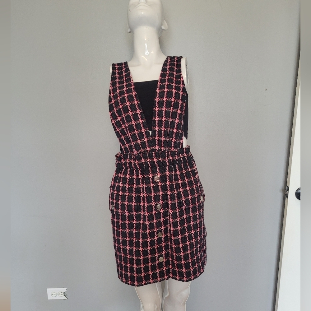 Maje Check Strapless Dress, VGUC, Size S - Picture 2 of 9
